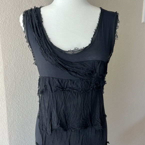 Scandal Italy. Italian back silk tiered dress. Size M. 20’s flare. - Picture 3 of 11